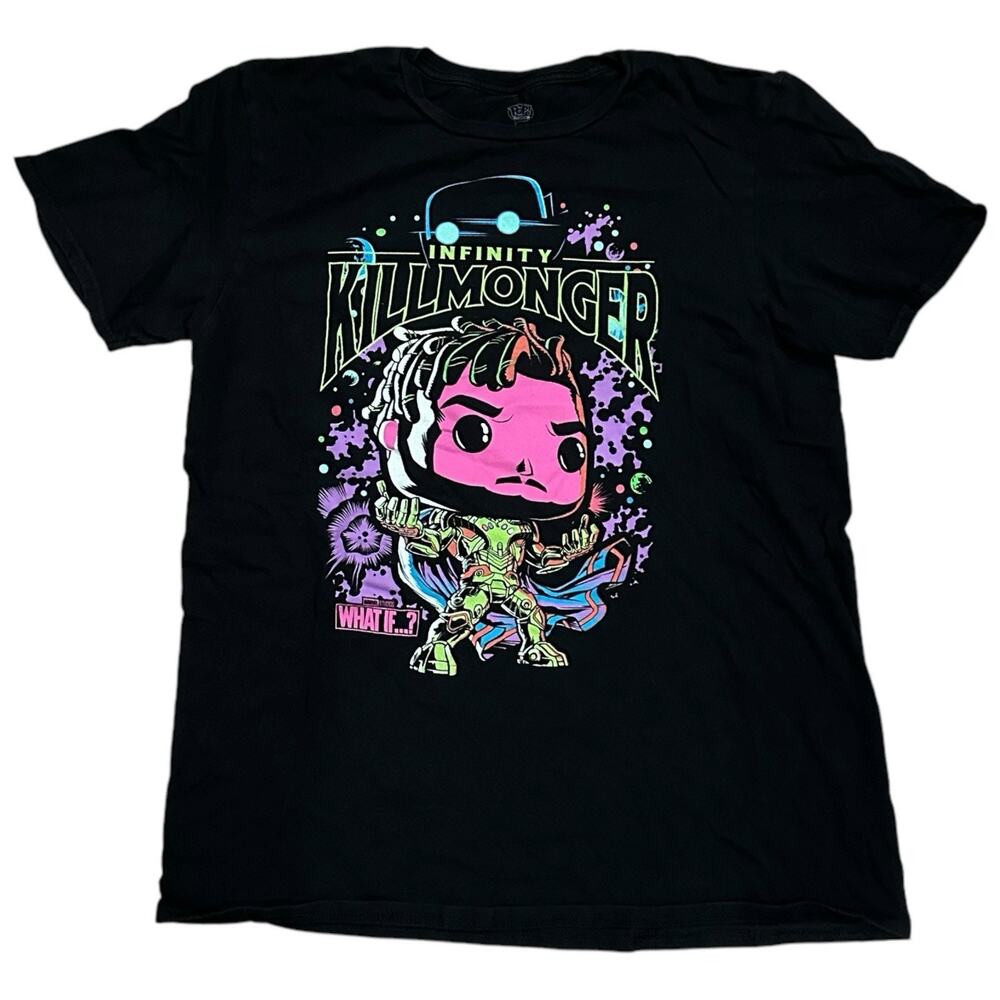 Marvel Funko Pop Men's Infinity Killmonger What If Black Graphic T-Shirt L